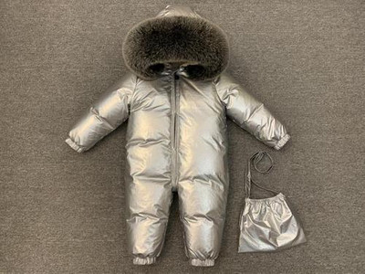 Bērnu ziemas -30C bieza dūnu jaka meitenei ārā silts apģērbs zēnu ziemas jaka krievu maziem bērnu virsdrēbēm, mēteļi