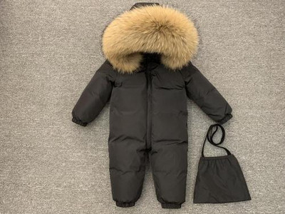 Bērnu ziemas -30C bieza dūnu jaka meitenei ārā silts apģērbs zēnu ziemas jaka krievu maziem bērnu virsdrēbēm, mēteļi