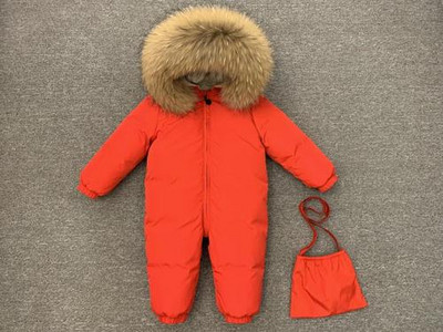 Bērnu ziemas -30C bieza dūnu jaka meitenei ārā silts apģērbs zēnu ziemas jaka krievu maziem bērnu virsdrēbēm, mēteļi