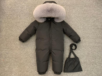 Bērnu ziemas -30C bieza dūnu jaka meitenei ārā silts apģērbs zēnu ziemas jaka krievu maziem bērnu virsdrēbēm, mēteļi