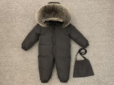 Bērnu ziemas -30C bieza dūnu jaka meitenei ārā silts apģērbs zēnu ziemas jaka krievu maziem bērnu virsdrēbēm, mēteļi