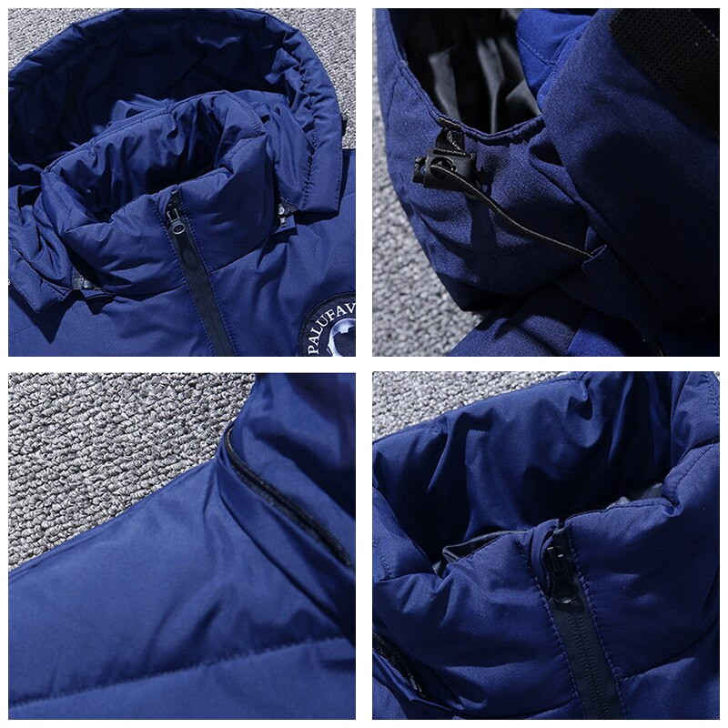 Ανδρικό χειμερινό νέο χοντρό ζεστό αντιανεμικό πάρκο με αποσπώμενη κουκούλα Ανδρική μόδα Casual Μάρκα Parka Παλτό Ανδρικό φθινοπωρινό μπουφάν Parkas Ανδρικό