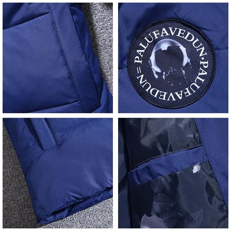 Ανδρικό χειμερινό νέο χοντρό ζεστό αντιανεμικό πάρκο με αποσπώμενη κουκούλα Ανδρική μόδα Casual Μάρκα Parka Παλτό Ανδρικό φθινοπωρινό μπουφάν Parkas Ανδρικό