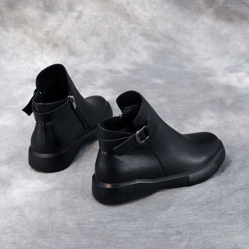 DRKANOL Ženske čizme  2022. Nove  cipelice s okruglim prstima Jesen Zima Tople cipele Ravne gležnjače