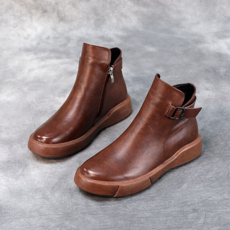 DRKANOL Ženske čizme  2022. Nove  cipelice s okruglim prstima Jesen Zima Tople cipele Ravne gležnjače