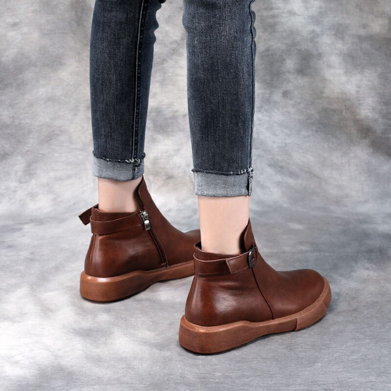 DRKANOL Ženske čizme  2022. Nove  cipelice s okruglim prstima Jesen Zima Tople cipele Ravne gležnjače