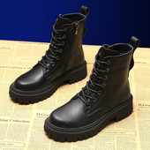 Ženske čizme na pumpu Jesen Zima Visoke borbene čizme Cipela za žene Cipele s platformom na vezanje Zimske biciklističke gležnjače Ženske vojne čizme