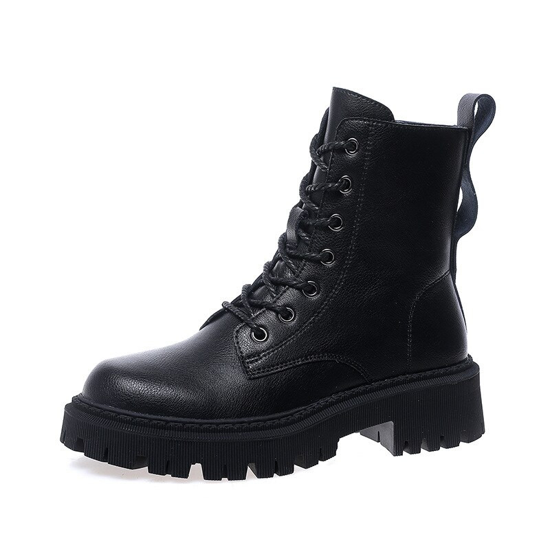 Ženske čizme na pumpu Jesen Zima Visoke borbene čizme Cipela za žene Cipele s platformom na vezanje Zimske biciklističke gležnjače Ženske vojne čizme