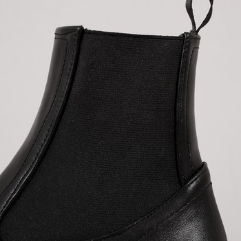 Μαύρες χονδρές μπότες μοτοσυκλέτας για γυναίκες Μπότες πλατφόρμας Γυναικείες μπότες πανκ δρόμου ανοιξιάτικες φθινοπωρινές κοντές μπότες Παπούτσια Καφέ