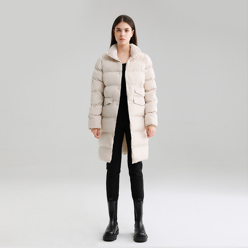 Debeli pamučni kaput Oversize Dugačke parke za zimu 2022. dugih rukava s gumbima i džepovima Ženska topla pufer jakna Parka s markom