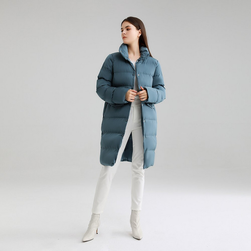 Debeli pamučni kaput Oversize Dugačke parke za zimu 2022. dugih rukava s gumbima i džepovima Ženska topla pufer jakna Parka s markom
