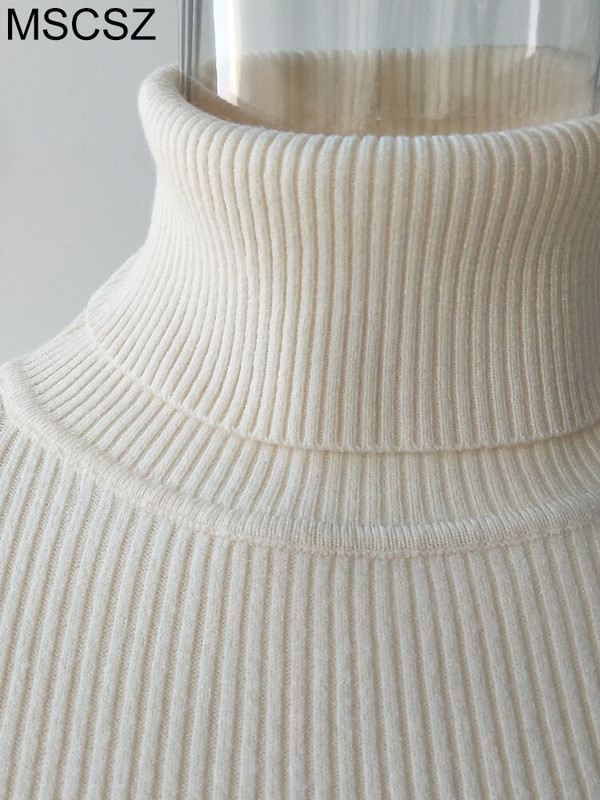 2022 Ζεστό γυναικείο πουλόβερ με ζιβάγκο Φθινοπωρινό χειμερινό μακρυμάνικο μπλουζάκι πλεκτό πουλόβερ Βασικό μασίφ πουλόβερ μαύρο