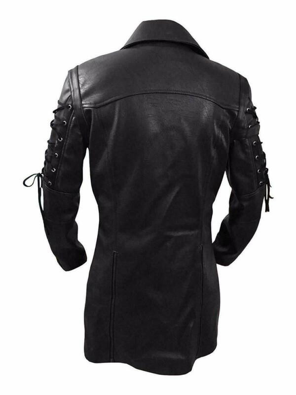Ανδρική τάση μόδας European Size Casual Steampunk Gothic Gothic Trench Coat Δερμάτινο Καφέ Παλτό Μονόχρωμο Μπουφάν υπερμεγέθη