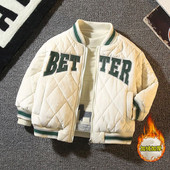 2021. gada zēnu bērnu ziemas jaka beisbola uzvalks Bomber, mazs kokvilnas bērnu apģērbs pusaudžu meitenēm, mēteļi un žaketes, sniega apģērbs