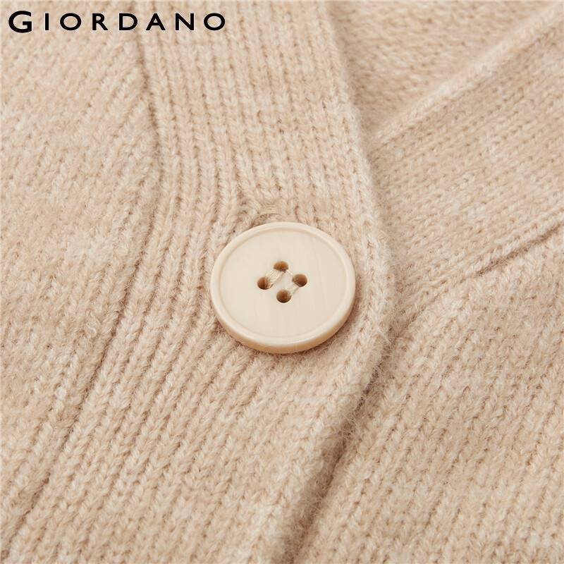 Giordano Γυναικεία Πουλόβερ Χοντρές διπλές τσέπες με λαιμόκοψη σε σχήμα V Ζακέτα πλάτης 5 βελονιάς 05352852