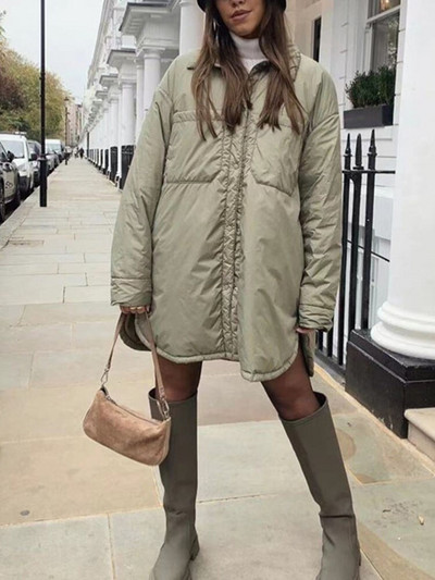 Icclek 2022 Νέα Γυναικεία Πουκάμισα Μπουφάν πράσινα Λεπτά Parka Παλτό Πουκάμισο Oversize Γυναικεία Πανωφόρια Παλτό Bf Μακρυμάνικα Χακί Παλτό