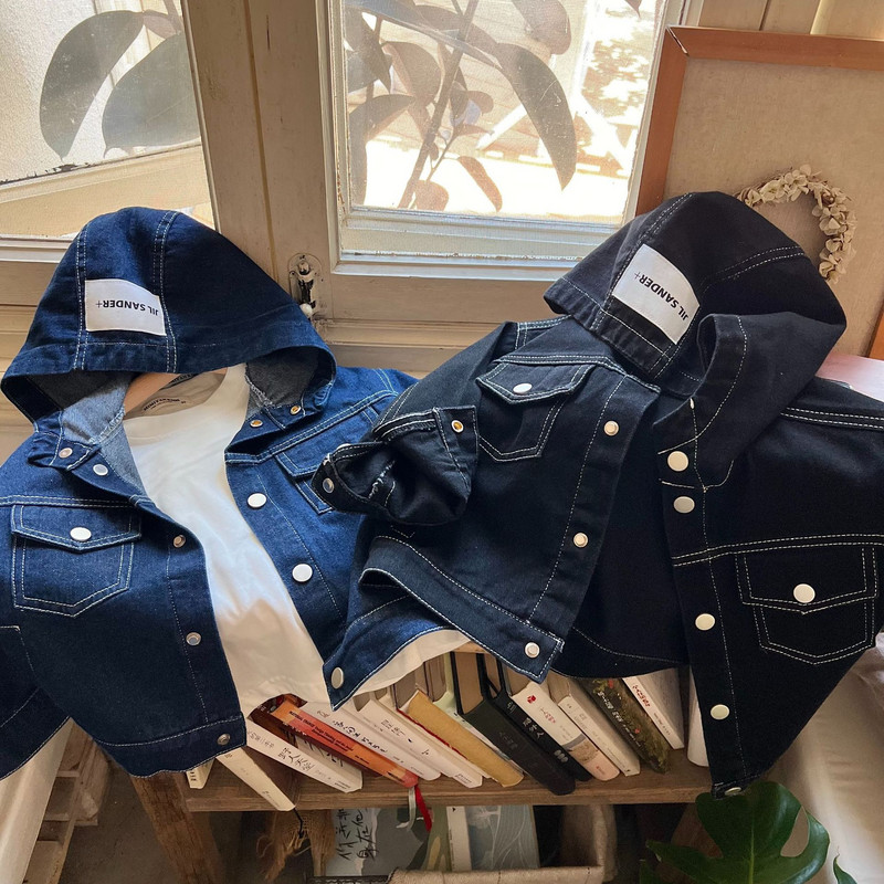 Dječja jakna, nova jesen 2022., jednobojni kratki traper kaput s kapuljačom za dječake i djevojčice