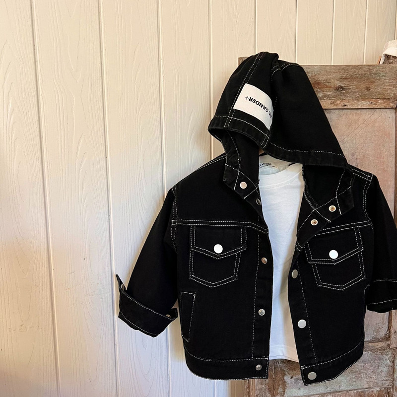 Dječja jakna, nova jesen 2022., jednobojni kratki traper kaput s kapuljačom za dječake i djevojčice