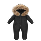 -30 Χειμωνιάτικο ζεστό Snowsuit Αγόρι 90% Μπουφάν Duck Down Βρεφικό πανωφόρι νήπιο κορίτσι Ρούχα Παιδική Ολόσωμη φόρμα 2~6 ετών parka γούνινα ρούχα