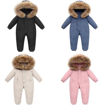 -30 Χειμωνιάτικο ζεστό Snowsuit Αγόρι 90% Μπουφάν Duck Down Βρεφικό πανωφόρι νήπιο κορίτσι Ρούχα Παιδική Ολόσωμη φόρμα 2~6 ετών parka γούνινα ρούχα