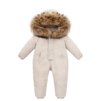 -30 Χειμωνιάτικο ζεστό Snowsuit Αγόρι 90% Μπουφάν Duck Down Βρεφικό πανωφόρι νήπιο κορίτσι Ρούχα Παιδική Ολόσωμη φόρμα 2~6 ετών parka γούνινα ρούχα