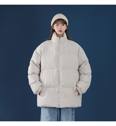 NELLARGEL Γυναικείο Χειμερινό Harajuku Puffer Jacket Parkas 2022 Γυναικείο χοντρό πολύχρωμο κορεάτικο παλτό με φούσκα για κορίτσι μαύρο μπουφάν