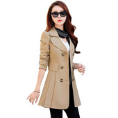 Νέα γυναικεία καμπαρντίνα 2022 Ανοιξιάτικη γυναικεία φθινοπωρινή γυναικεία αντιανεμική διπλό στήθος Γυναικεία λεπτή μεσαία μακριά casual πανωφόρια γυναικεία παλτό