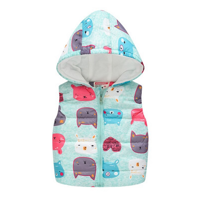 Χοντρό ζεστό γιλέκο για κορίτσια Μεγάλο βαρύ γιλέκο με κουκούλα λουλουδιών συν βελούδο 2-7 ετών Παιδικά ρούχα Δώρο γενεθλίων