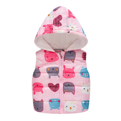 Χοντρό ζεστό γιλέκο για κορίτσια Μεγάλο βαρύ γιλέκο με κουκούλα λουλουδιών συν βελούδο 2-7 ετών Παιδικά ρούχα Δώρο γενεθλίων