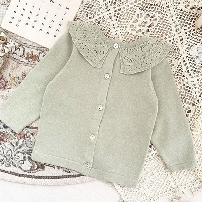 Jesenski kaput za djevojčice Dječji pulover Pleteni kardigani za malu djecu Retro pletenina za novorođenčad Pamučna dječja jakna dugih rukava Gornji pulover
