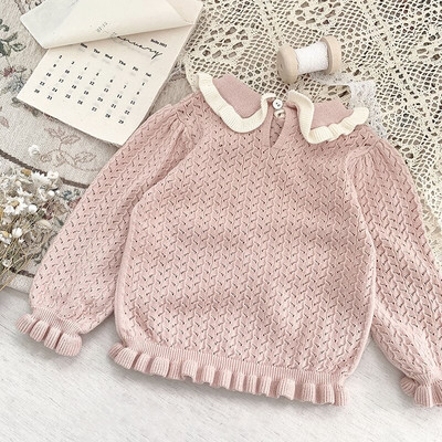 Jesenski kaput za djevojčice Dječji pulover Pleteni kardigani za malu djecu Retro pletenina za novorođenčad Pamučna dječja jakna dugih rukava Gornji pulover