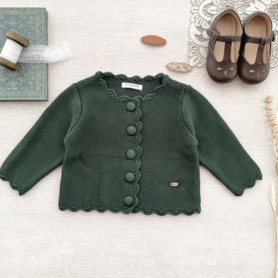 Jesenski kaput za djevojčice Dječji pulover Pleteni kardigani za malu djecu Retro pletenina za novorođenčad Pamučna dječja jakna dugih rukava Gornji pulover