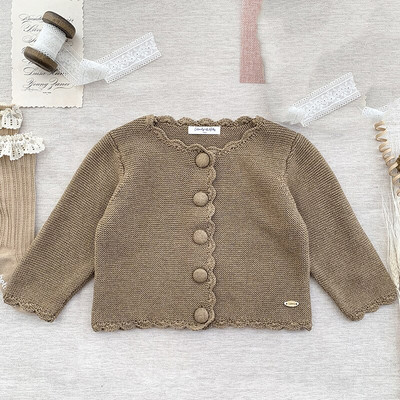 Jesenski kaput za djevojčice Dječji pulover Pleteni kardigani za malu djecu Retro pletenina za novorođenčad Pamučna dječja jakna dugih rukava Gornji pulover