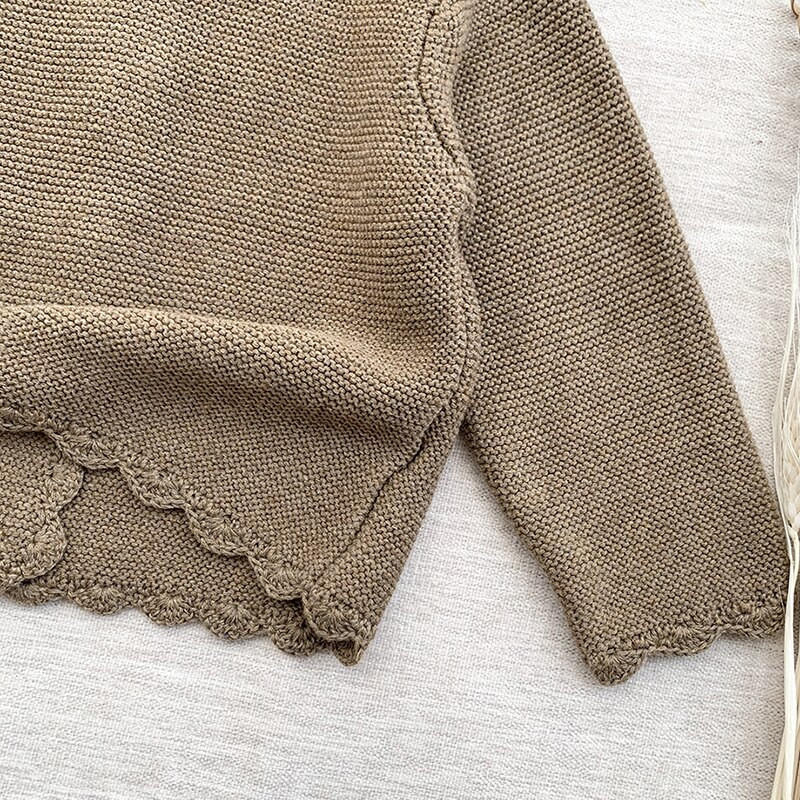 Jesenski kaput za djevojčice Dječji pulover Pleteni kardigani za malu djecu Retro pletenina za novorođenčad Pamučna dječja jakna dugih rukava Gornji pulover