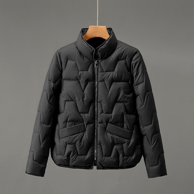 2022. gada jauna ziemas, gaiša dūnu polsterēta jaka Sieviešu īsa stila vienkārša apkakle, moderna polsterēta jaka ikdienas lietošanai