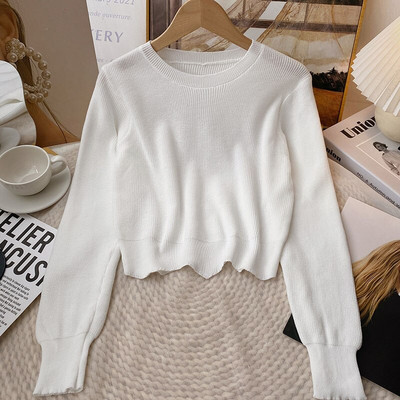 Yitimoky κόκκινο πλεκτό πουλόβερ γυναικείο πουλόβερ με μακρυμάνικο κορυφαία κορεάτικη μόδα Y2k Ρούχα Φθινόπωρο Χειμώνας 2022 Vintage O-Neck