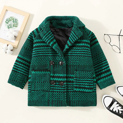 Zēni Britu vienkrāsains meiteņu vilnas mētelis bērnu rūtains mētelis korejiešu biezs mazuļu zēns rudens ziemas vilnas jaka 2-9 gadi