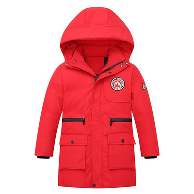 Ρωσία Snowsuit Παιδικά Αγόρια πουπουλένια μπουφάν Χειμερινό Παιδικά Πάρκα Παχύ Ζεστά Ενδύματα για Έφηβο 6 8 10 12 14 15 Χρόνια Παλτό FM095