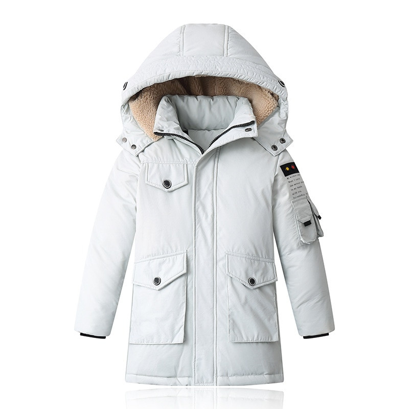 Ρωσία Snowsuit Παιδικά Αγόρια πουπουλένια μπουφάν Χειμερινό Παιδικά Πάρκα Παχύ Ζεστά Ενδύματα για Έφηβο 6 8 10 12 14 15 Χρόνια Παλτό FM095