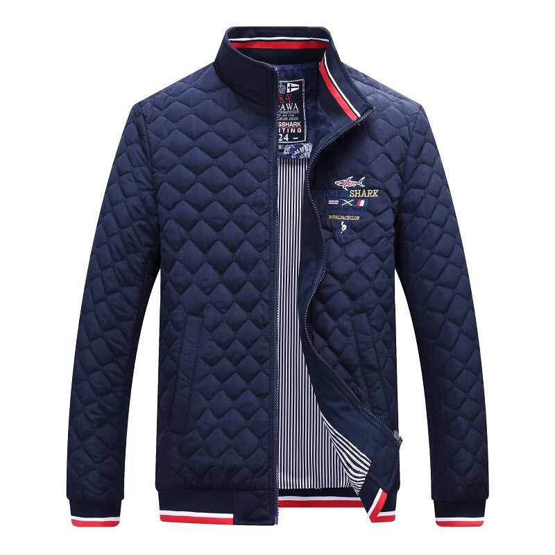 Ανδρικό μπουφάν Shark Κέντημα Cotton Liner Ανδρικά εξωτερικά ενδύματα Kenty Shark Brand Coats Man Plus Size 4XL Ανδρική πουπουλένια φόδρα