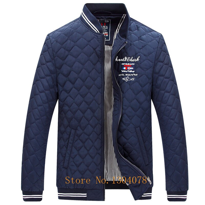 Ανδρικό μπουφάν Shark Κέντημα Cotton Liner Ανδρικά εξωτερικά ενδύματα Kenty Shark Brand Coats Man Plus Size 4XL Ανδρική πουπουλένια φόδρα