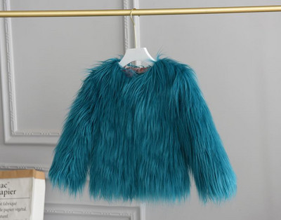 Μόδα Κορίτσια Πολυτελή Χειμερινή Ζεστή Χνουδωτά Συνθετική Γούνα Κοντό παλτό Σακάκι Πάρκα για νήπια Κοριτσίστικα Πανόχρωμα Ζακέτα