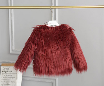 Μόδα Κορίτσια Πολυτελή Χειμερινή Ζεστή Χνουδωτά Συνθετική Γούνα Κοντό παλτό Σακάκι Πάρκα για νήπια Κοριτσίστικα Πανόχρωμα Ζακέτα