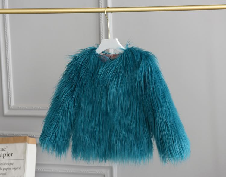 Μόδα Κορίτσια Πολυτελή Χειμερινή Ζεστή Χνουδωτά Συνθετική Γούνα Κοντό παλτό Σακάκι Πάρκα για νήπια Κοριτσίστικα Πανόχρωμα Ζακέτα