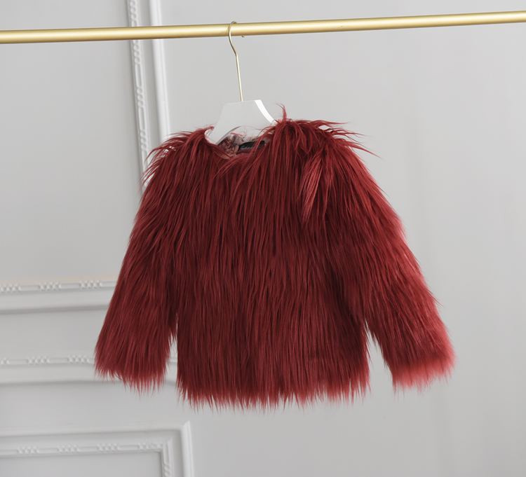 Μόδα Κορίτσια Πολυτελή Χειμερινή Ζεστή Χνουδωτά Συνθετική Γούνα Κοντό παλτό Σακάκι Πάρκα για νήπια Κοριτσίστικα Πανόχρωμα Ζακέτα