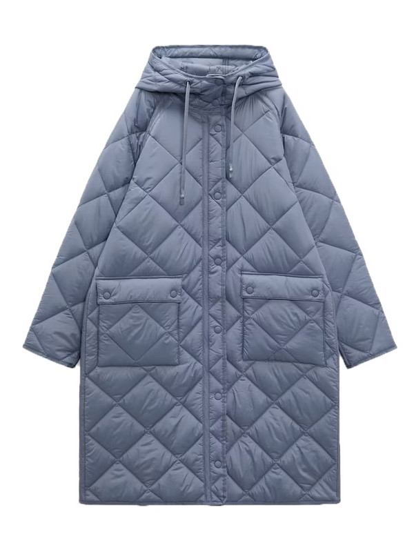 TRAF 2022 jauna sieviešu ziemas jaka, modes parka, garais mētelis ar kapuci, brīvs, silts sniega apģērbs, kokvilnas polsterēts auksts apģērbs