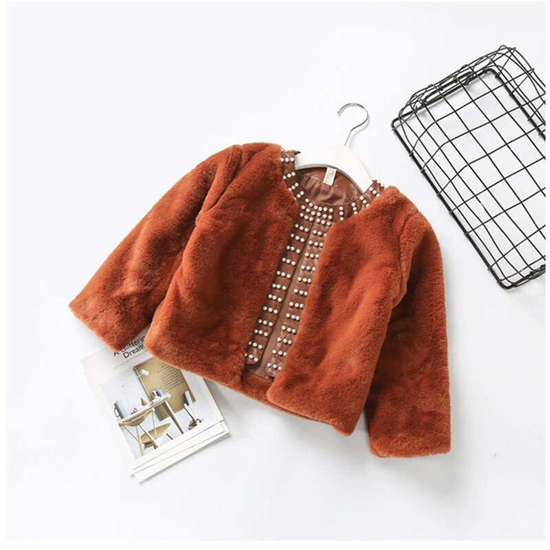 Baby Girls Jacket 2021 New Winte Real βελούδινη ψεύτικη γούνα Βαμβακερή πιο χοντρή μακρυμάνικη γαμήλια μπουφάν για κορίτσια Παιδικά ρούχα