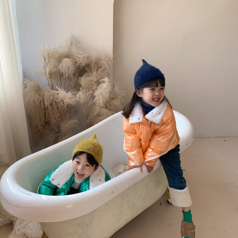 Ziemas modes bērni Bieza jaka Meitene Zēns Jērs Vilna Zīdainis Toddler Bērns Silts Aita Kā Mētelis Bērnu Virsdrēbes Kokvilnas drēbes