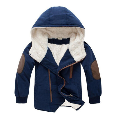 Bērnu ziemas zēnu mētelis ar garām piedurknēm kapuci Bērnu jaka zēns Parkas 3 6 8 10 12 gadi Patchwork Mode Pusaudžu bērnu apģērbi