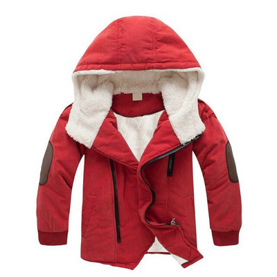 Bērnu ziemas zēnu mētelis ar garām piedurknēm kapuci Bērnu jaka zēns Parkas 3 6 8 10 12 gadi Patchwork Mode Pusaudžu bērnu apģērbi